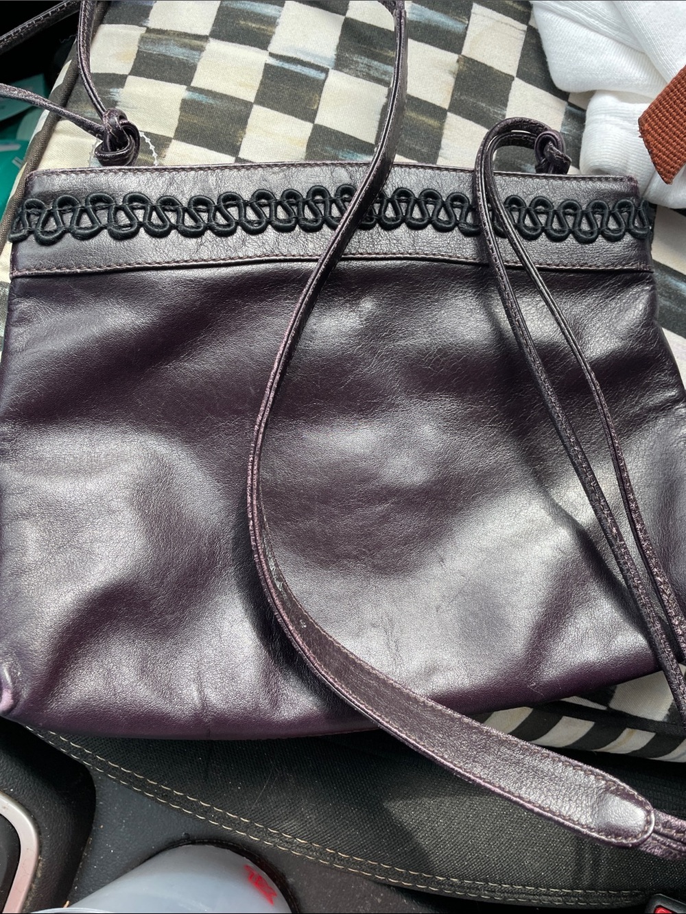 Women’s Leather Crossbody Bag in Deep Plum
